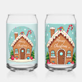 Whimsical Gingerbread House Christmas Scene Blikvorm Glas (Achterkant)