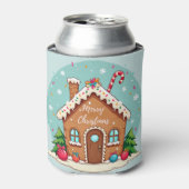 Whimsical Gingerbread House Kerstscene Blikjeskoeler (Blikje Voorkant)