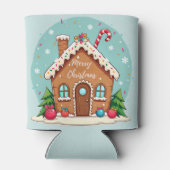 Whimsical Gingerbread House Kerstscene Blikjeskoeler (Achterkant)