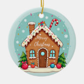 Whimsical Gingerbread House Kerstscene Keramisch Ornament (Voorkant)