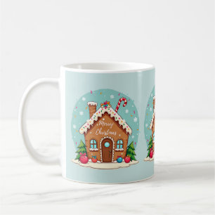 Whimsical Gingerbread House Kerstscene Koffiemok