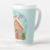 Whimsical Gingerbread House Kerstscene Latte Mok (Rechterhoek)