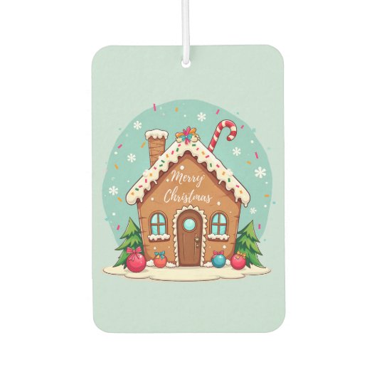 Whimsical Gingerbread House Kerstscene Luchtverfrisser (Voorkant)