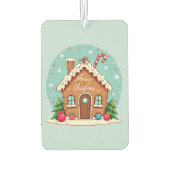 Whimsical Gingerbread House Kerstscene Luchtverfrisser (Achterkant)