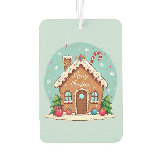 Whimsical Gingerbread House Kerstscene Luchtverfrisser (Achterkant)