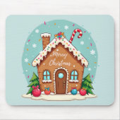 Whimsical Gingerbread House Kerstscene Muismat (Voorkant)