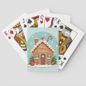 Whimsical Gingerbread House Kerstscene Pokerkaarten (Achterkant)