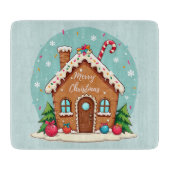 Whimsical Gingerbread House Kerstscene Snijplank (Voorkant)