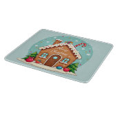 Whimsical Gingerbread House Kerstscene Snijplank (Hoek)