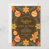 Whimsical Gingerbread Man en Ornamenten kerst Kaart (Voorkant)