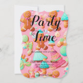 Whimsical Gingerbread Man Kerstuitnodiging Kaart (Voorkant)