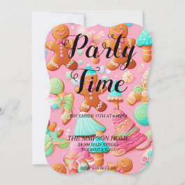 Whimsical Gingerbread Man Kerstuitnodiging Kaart