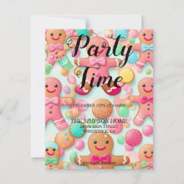 Whimsical Gingerbread Man Kerstuitnodiging Kaart