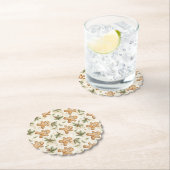 Whimsical Gingerbread & Pine Kerstpatroon Kartonnen Onderzetters (Insitu)