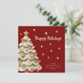 Whimsical Gingerbread Tree Holiday Greeting Card Kaart (Staand voorkant)