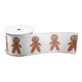 Whimsical Gingerbrood Man Kerstmis Satijnen Lint (Spoel)