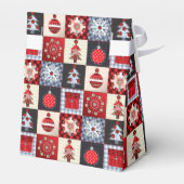 Whimsical Gingham kerstpatchwork Quilt Bedankdoosjes (Achterkant)