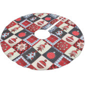 Whimsical Gingham kerstpatchwork Quilt Kerstboom Rok (Gekanteld)