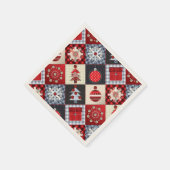 Whimsical Gingham kerstpatchwork Quilt Servetten (Hoek)