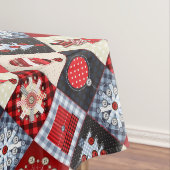 Whimsical Gingham kerstpatchwork Quilt Tafelkleed (Voorbeeld)