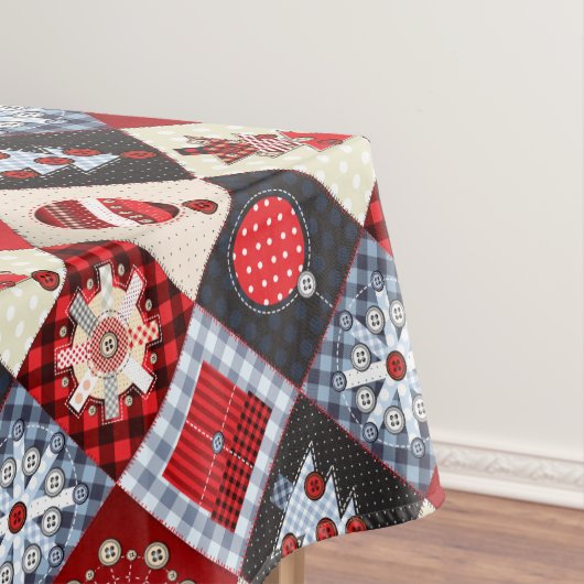 Whimsical Gingham kerstpatchwork Quilt Tafelkleed (Voorbeeld)