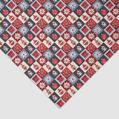 Whimsical Gingham kerstpatchwork Quilt Tissuepapier (Detail)