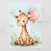 Whimsical Giraffe Baby Shower Kaart (Achterkant)