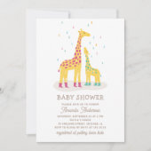 Whimsical Giraffe Baby shower | Kleurrijke regendr Kaart (Voorkant)