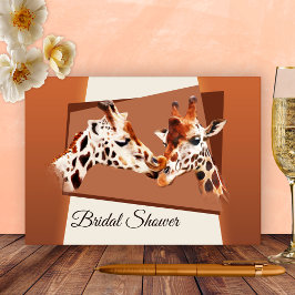 Whimsical Giraffe Bridal Shower Invitation Kaart