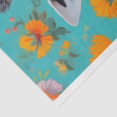 Whimsical Giraffe in levendige bloemenontkoppeling Tissuepapier (Detail)