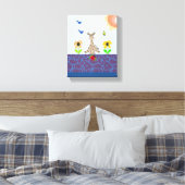Whimsical Giraffe in Natuur Scene Canvas Afdruk (Insitu (Slaapkamer))