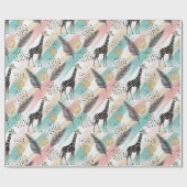 Whimsical Giraffe Polka Dot Pattern – Pastel Cadeaupapier (Vlak)