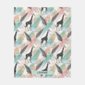 Whimsical Giraffe Polka Dot Pattern – Pastel Fleece Deken (Voorkant)