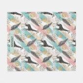 Whimsical Giraffe Polka Dot Pattern – Pastel Fleece Deken (Voorkant (Horizontaal))