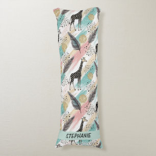 Whimsical Giraffe Polka Dot Pattern – Pastel Lichaamskussen