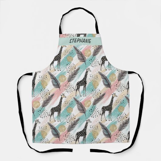 Whimsical Giraffe Polka Dot Pattern – Pastel Schort (Voorkant)