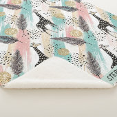 Whimsical Giraffe Polka Dot Pattern – Pastel Sherpa Deken (3/4)