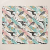 Whimsical Giraffe Polka Dot Pattern – Pastel Sherpa Deken (Voorkant (horizontaal))