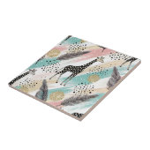 Whimsical Giraffe Polka Dot Pattern – Pastel Tegeltje (Zijkant)