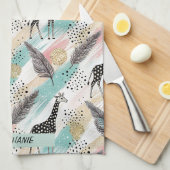 Whimsical Giraffe Polka Dot Pattern – Pastel Theedoek (Quarter Fold)