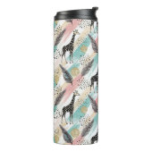 Whimsical Giraffe Polka Dot Pattern – Pastel Thermosbeker (Gedraaid links)
