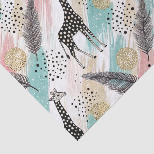 Whimsical Giraffe Polka Dot Pattern – Pastel Tissuepapier (Detail)