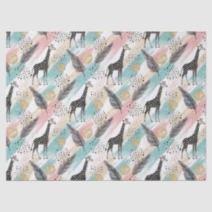 Whimsical Giraffe Polka Dot Pattern – Pastel Tissuepapier