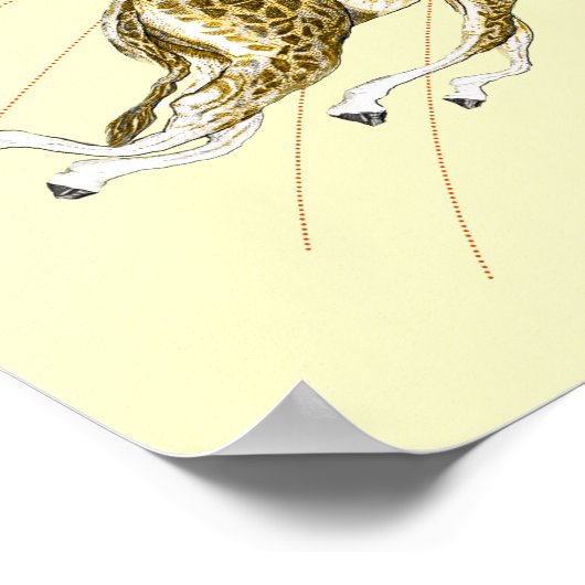 Whimsical Giraffe Umbrella vliegt weg met mijn Pos Poster (Hoek)