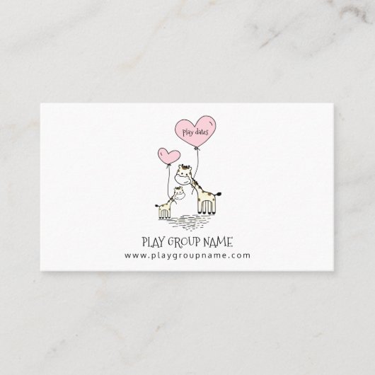Whimsical Giraffes Custom Mom & Kind's Speelgroep Contactkaartje (Voorkant)