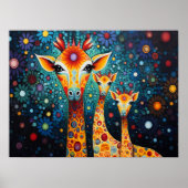 Whimsical Giraffes Print - Kleurrijk Digitaal Post (Voorkant)