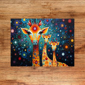 Whimsical Giraffes Print - Kleurrijk Digitaal Post