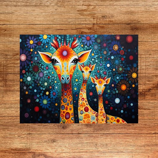 Whimsical Giraffes Print - Kleurrijk Digitaal Post