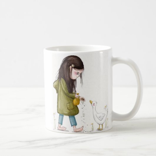 Whimsical Girl and Duck Mug – Kind Ones Whimsical Koffiemok (Rechts)
