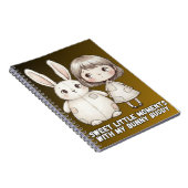 Whimsical Girl and Patchwork Bunny Notebook Notitieboek (Rechterzijde)